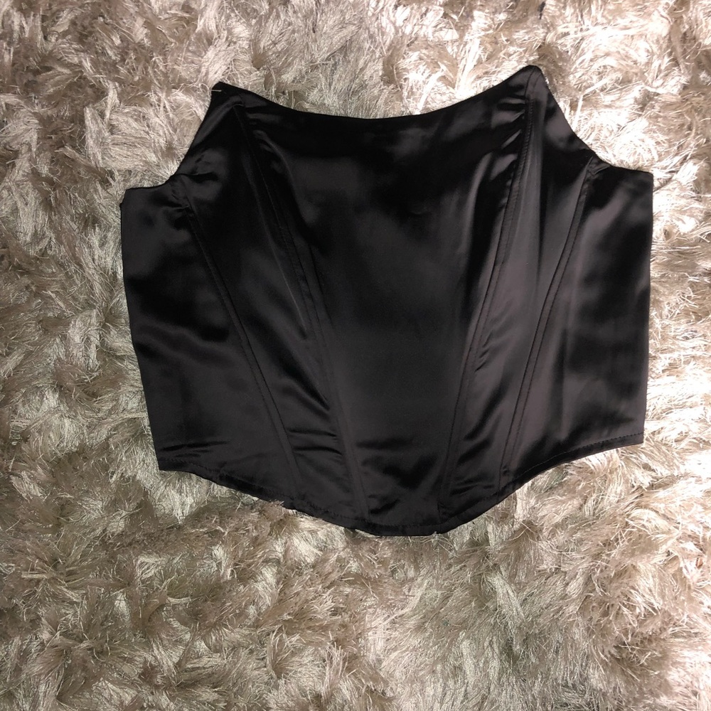 Medium zip up black corset